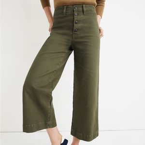 Madewell Emmett Wide-Leg Button Front Crop Pants